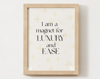 Luxury and Ease Wall Art | Minimalist Feminine Decor