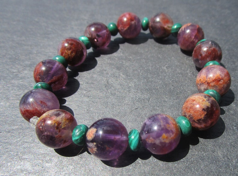 Cacoxenite Malachite Bracelet