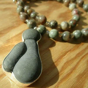 Fairy Stone Dinosaur Coprolite Necklace: relaxing. let it flow.