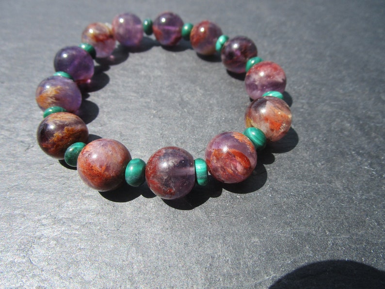 Cacoxenite Malachite Bracelet