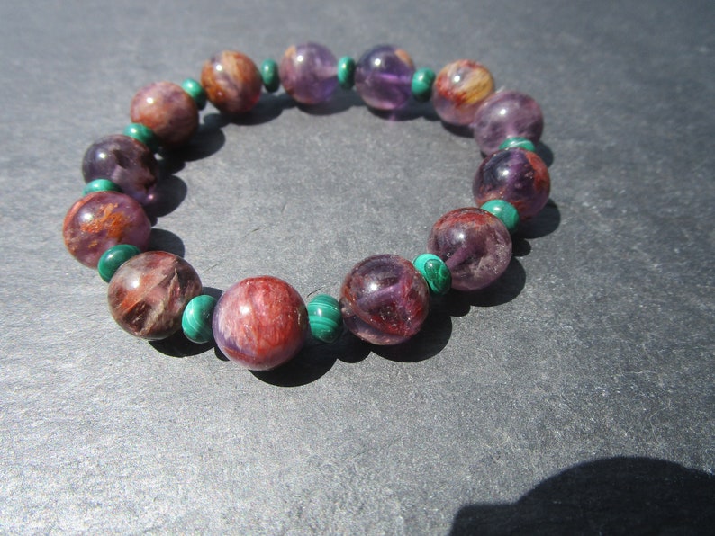 Cacoxenite Malachite Bracelet