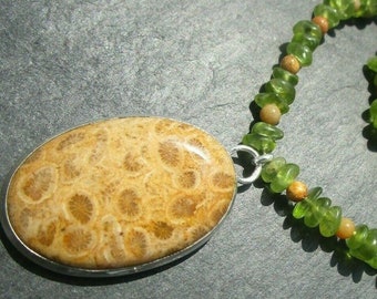 Peridot fossil Coral Necklace: When you have to leave the comfort zone.