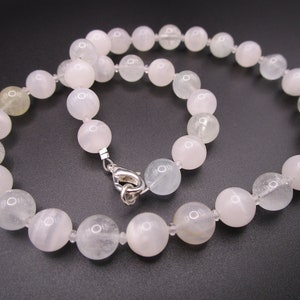 Topaz light Mangano Calcite Rose Quartz Necklace