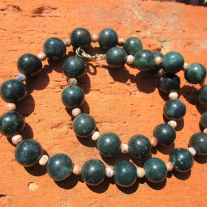 Moss Agate Sunstone Iolite Necklace