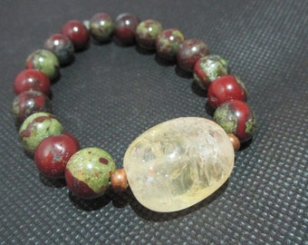 Citrine african Bloodstone Bracelet