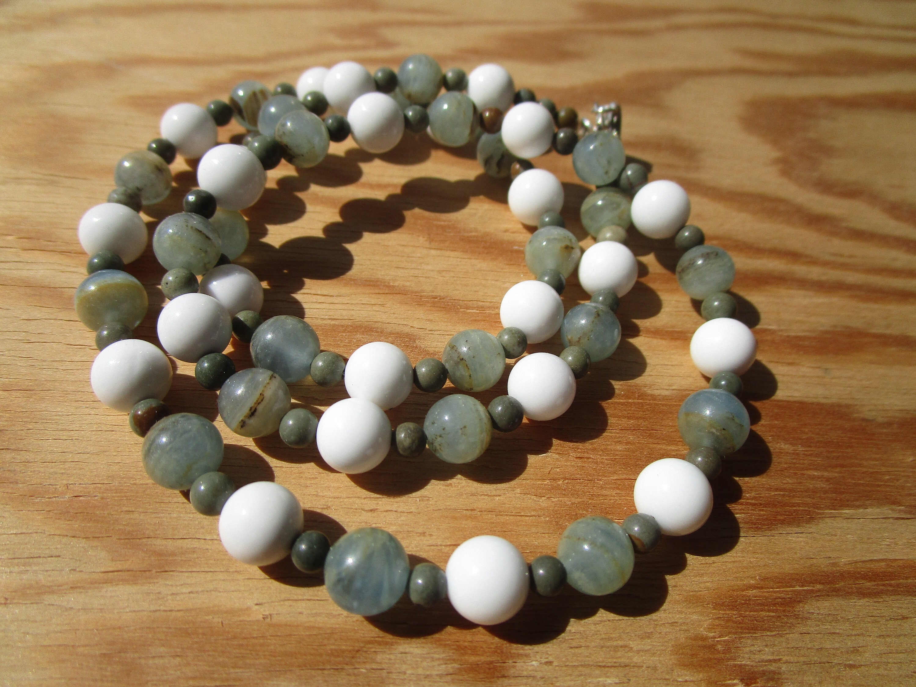 Blue Aragonite / Scheelite Peace Agate Wild Horse Picture