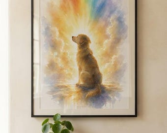 Dog Memorial Print Digital Download | Rainbow Bridge Gift | Dog Loss Gift | Pet Sympathy Gift | Printable Dog Art