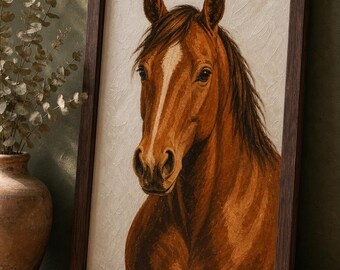 Quarter Horse Portrait Print Digital Download | Horse Wall Art | Quarter Horse Gift | Horse Lover | Printable Horse Art
