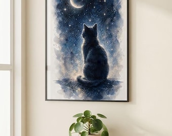 Cat Memorial Print Digital Download | Rainbow Bridge Gift | Cat Loss Gift | Pet Sympathy Gift | Printable Cat Art