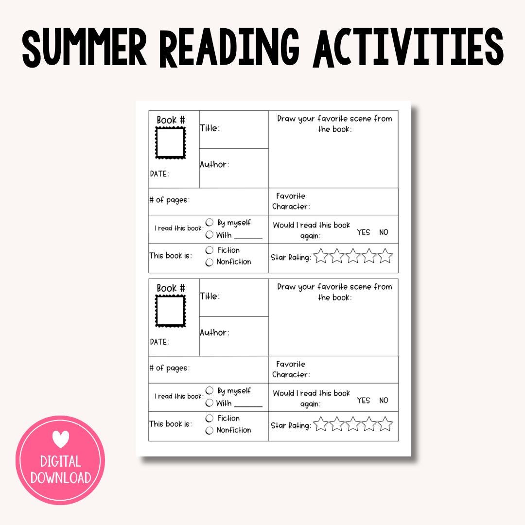 Summer Reading Activities Bundle for Kids | Reading Log, Bingo