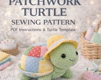 Patchwork Turtle Sewing Pattern | DIY Stuffed Animal Plush (PDF Pattern)