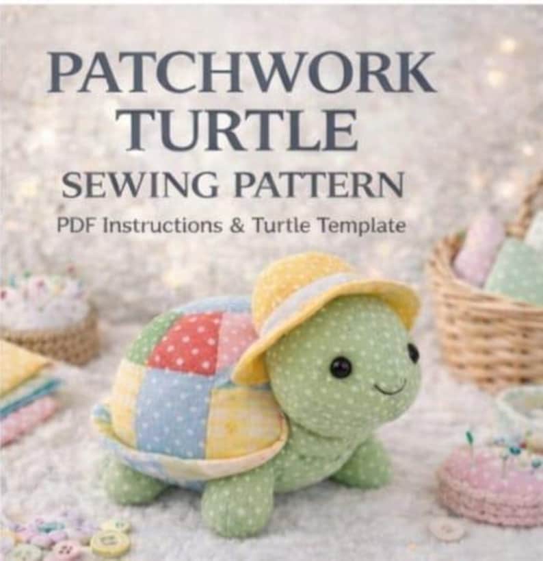 Mönster för lapptäcke av sköldpadda | DIY gosedjursplysch (PDF-mönster) bild 1