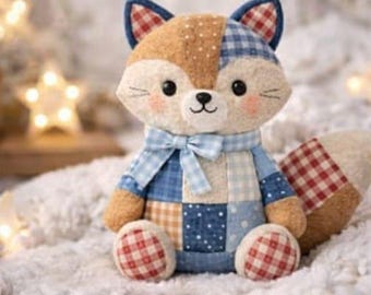 Patchwork Fox Sewing Pattern | Woodland Animal Plush Toy (PDF Download)