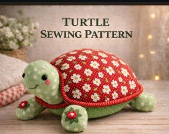Mönster för plyschsköldpadda i PDF-format, gosedjur, nybörjarpyssel (direkt nedladdning)