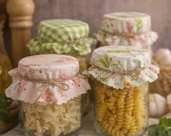 Återanvändbara tygburklock – Cottage core Pantry Decor