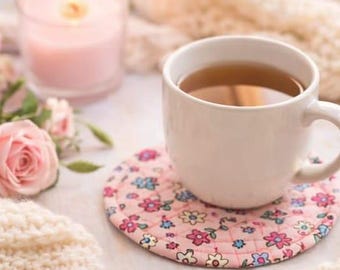 Floral Fabric Coasters – Cozy Quilted Mug Rugs for Tea & Coffee Table Decor