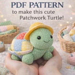 Mönster för lapptäcke av sköldpadda | DIY gosedjursplysch (PDF-mönster) bild 4