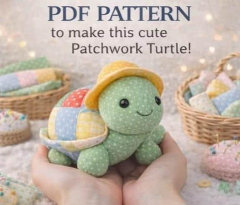 Mönster för lapptäcke av sköldpadda | DIY gosedjursplysch (PDF-mönster) bild 4