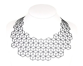 RHOMBI 3D-geprinte ketting (ZWART)