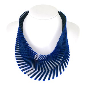 ZEBRA 3D Printed Necklace (Blue on Black)