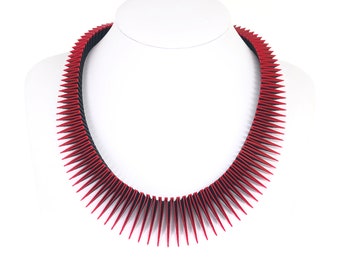 Collar impreso SERPENT 3D (rojo sobre negro)