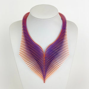 MOTH 3D Printed Necklace (Orange on Sapphire)