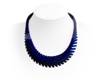 ARROW 3D Printed Necklace (Black on Blue)