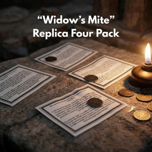 Widow’s Mite Replica 4-Coin Set – Luke 21:4- Scripture Cards Included