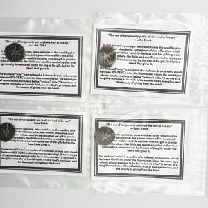 Widow’s Mite Replica 4-Coin Set – Luke 21:4- Scripture Cards Included