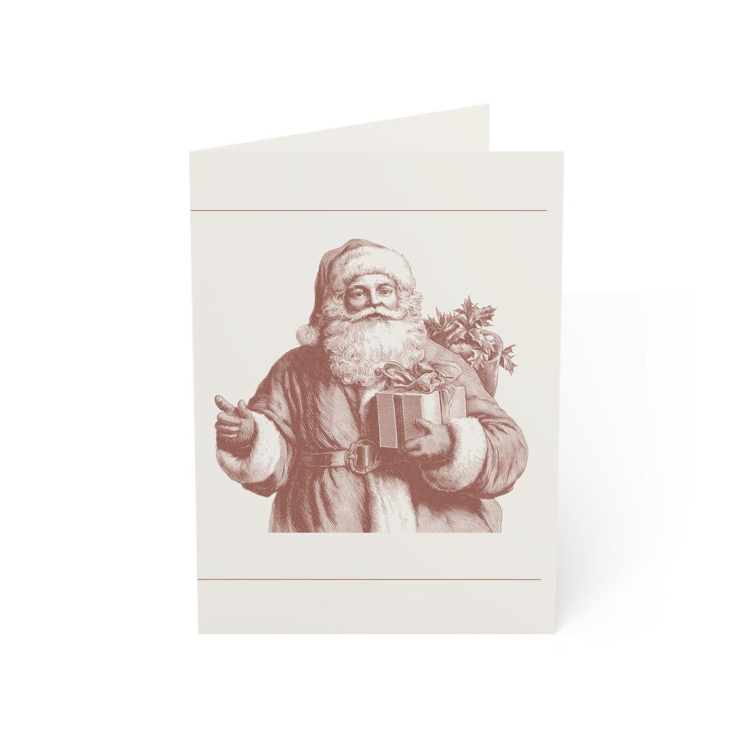 Personalized Santa Greeting Cards With Envelopes - Etsy