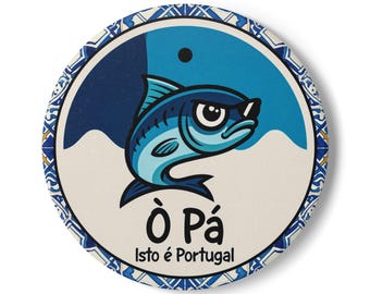 Portuguese Ceramic Coaster | Funny Sardine Art, Portugal Décor