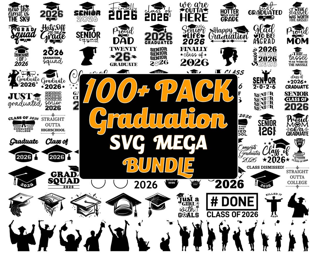 Graduation SVG Bundle Class of 2026, Senior Grad Cap Shirt Design ...