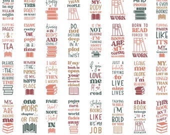 Funny Bookmark SVG Bundle, Reading Quotes, Book Lover Gift (Digital Download)