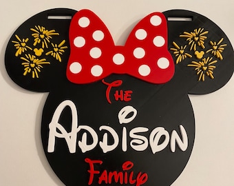 Custom Personalized Stroller Tag with Polka Dot Bow
