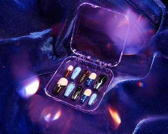 Y2K Dream Press On Nails | Handmade Retro Chrome, Glitter & Pop Icons | Neo Femme Style