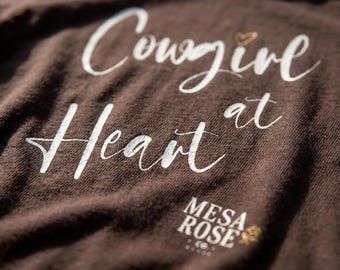 Cowgirl at Heart T-Shirt | Comfort Colors Tee | Country Girl Shirt |  Western Minimalist Tee