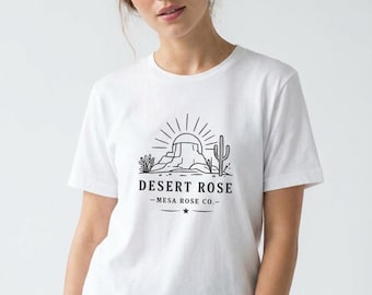 Minimalist Cowgirl Graphic Tee | Mesa Rose Co. Western Shirt | Boho Desert Sunset T-shirt