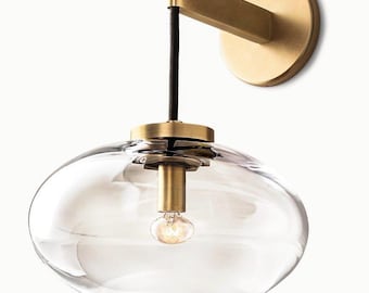 Handcrafted Steel & Blown Glass Wall Sconce | Modern Indoor Lighting