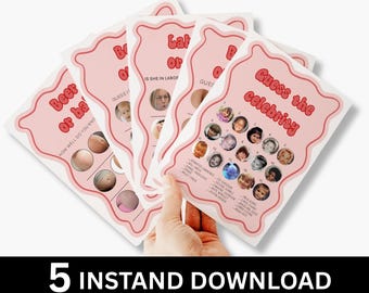 Funny Baby Shower Game-Red Printable Shower Games-Funny Shower Games Bundle-Instant download