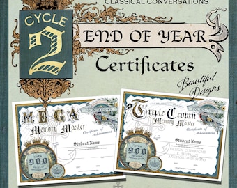 Certificados de fin de año de Triple Corona y Mega Memory Master del Ciclo 2 de Conversaciones Clásicas (Descarga digital)