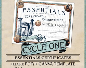 CC Cycle 1 Essentials Certificates  (Digital Download)