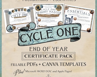 CC Cycle 1 EOY Certificate Pack | Canva Templates (Digital Download)