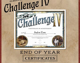 CC Challenge IV End of Year Certificates | Fillable PDF & Canva Template