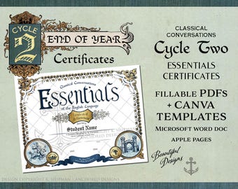 Classical Conversations Cycle 2 Essentials Certificate (Digital Download)