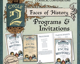 CC Cycle 2 Faces of History Program and Invitation Pack | Medieval Face of History Event | Faces and Places of History | CC Essentials Class
