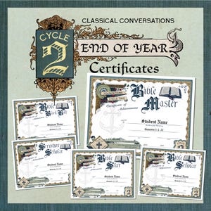 Classical Conversations Cycle 2 Bible Master Certificates - Plus Bible Scholar, Bible Star, Bible Black Belt and Scripture Scholar