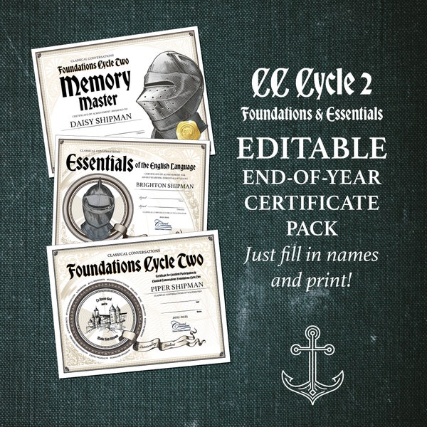 CC Cycle 2 EOY Certificate Pack