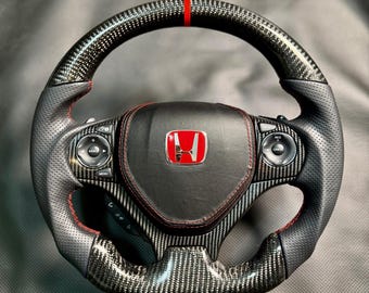 Honda Civic 2012–2015-stuurwiel | Echte koolstofvezel | Sportief leer | 9e generatie SI