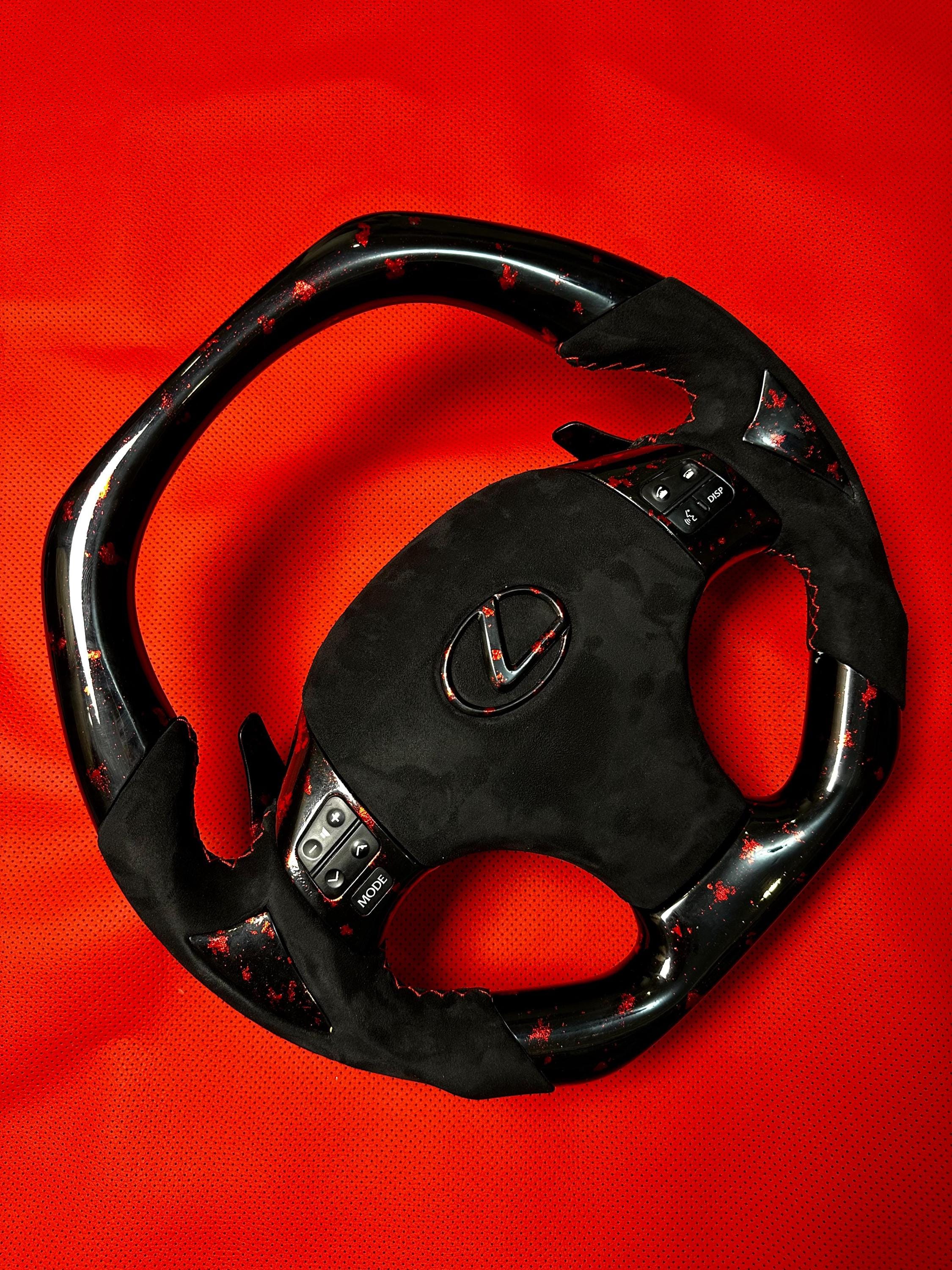 Lexus IS250 / IS350 Custom Real Carbon Red Marble Steering Wheel
