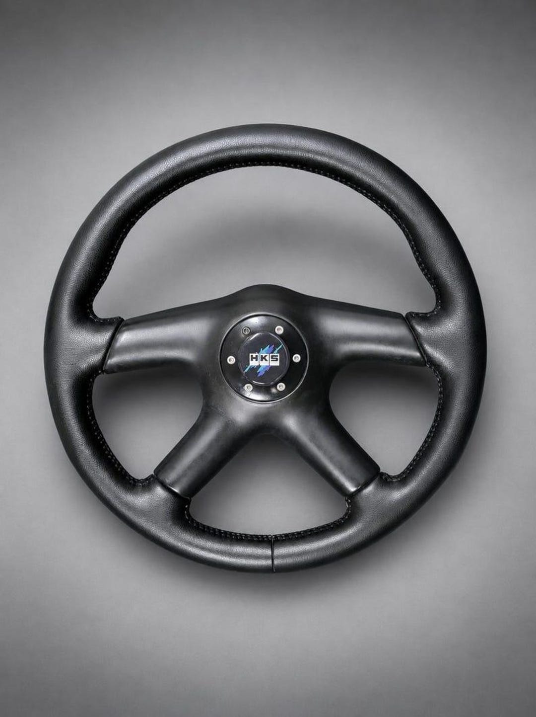 Vintage HKS MOMO 4-spoke Steering Wheel 14” 36cm Made in Italy JDM